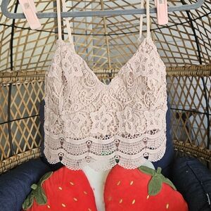 Kendall and Kylie Lace Pink Tank Top